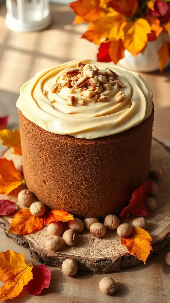 gingerbread cake with hazelnut frosting