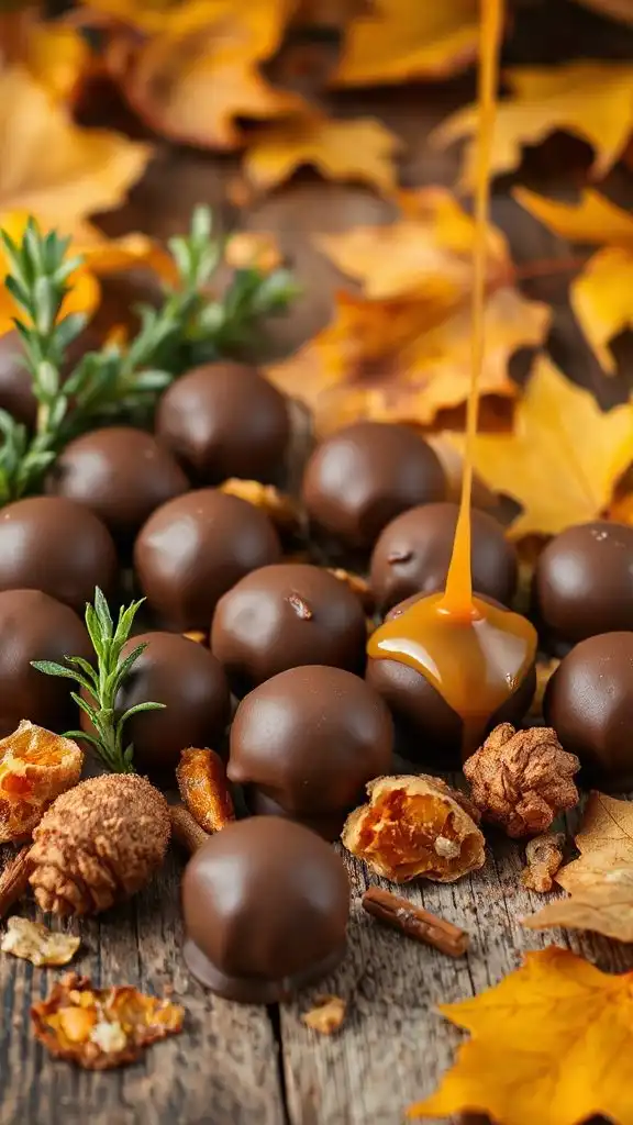 gingerbread caramel chocolate truffles