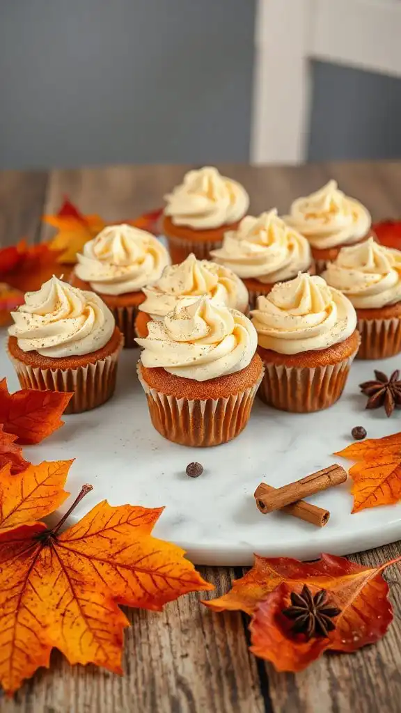 gingerbread cupcakes with frosting
