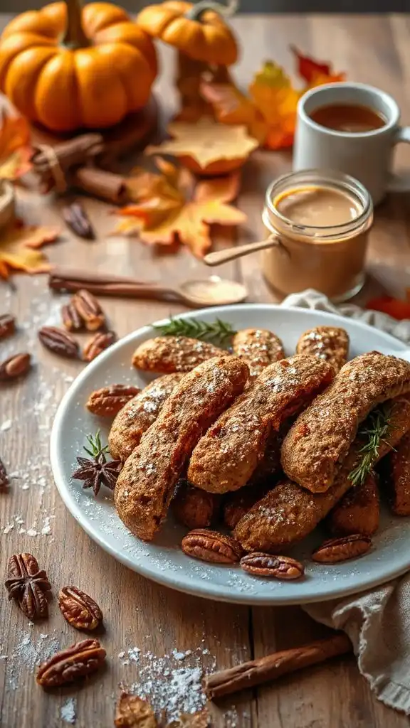 gingerbread flavored crunchy biscotti