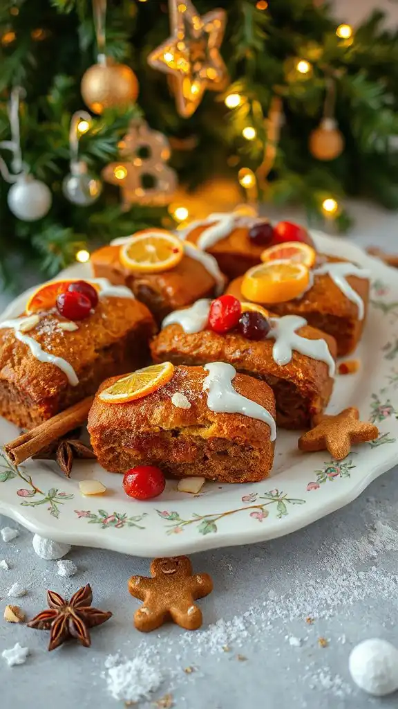 gingerbread infused fruitcake loaf
