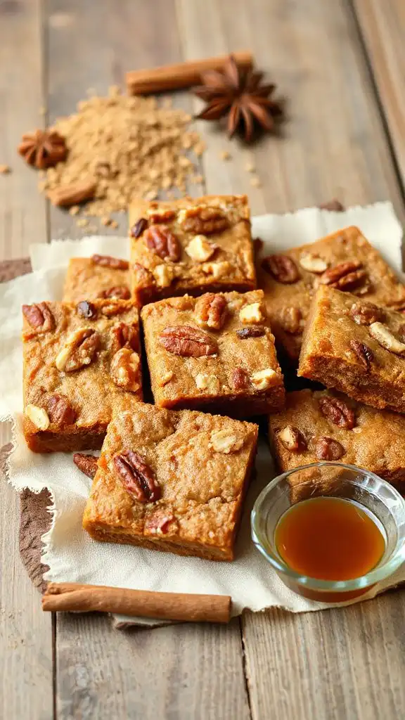 gingerbread nutty snack bars