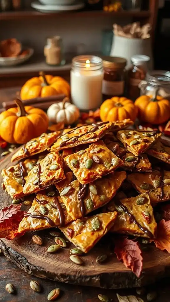 gingerbread pumpkin seed brittle