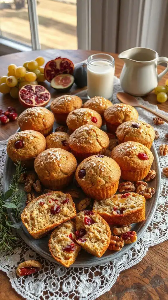 gluten free cranberry walnut muffins