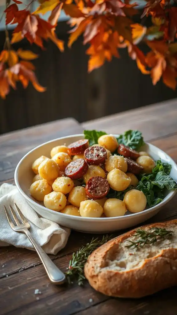 gnocchi sausage kale cream