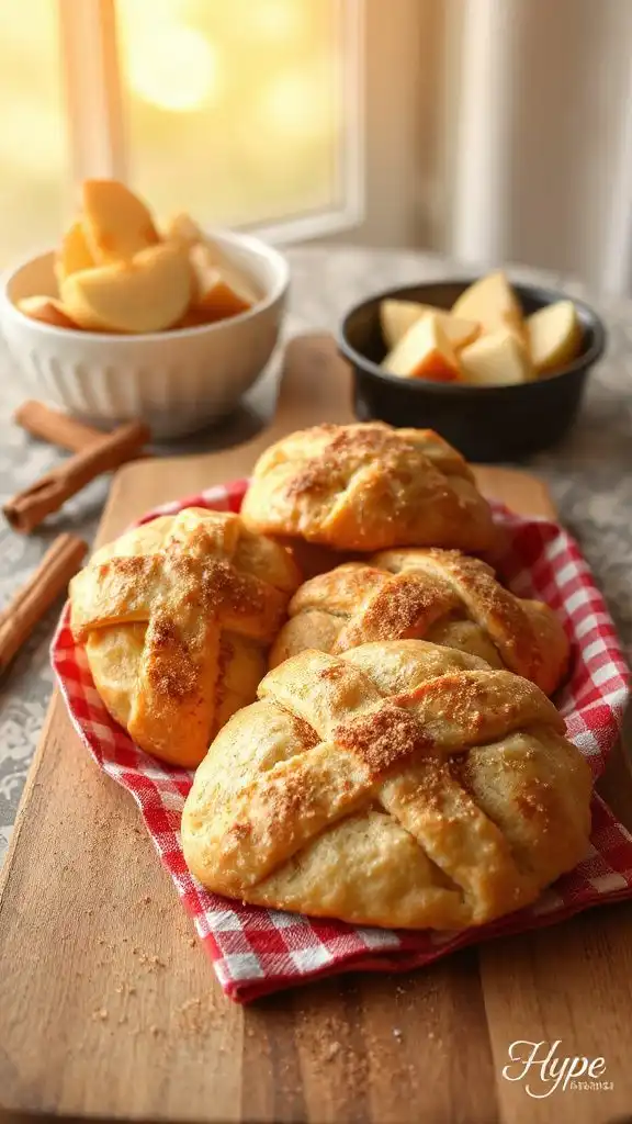 golden brown apple pie bites