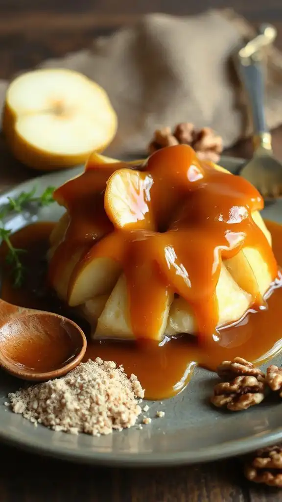 gooey caramel pear pudding