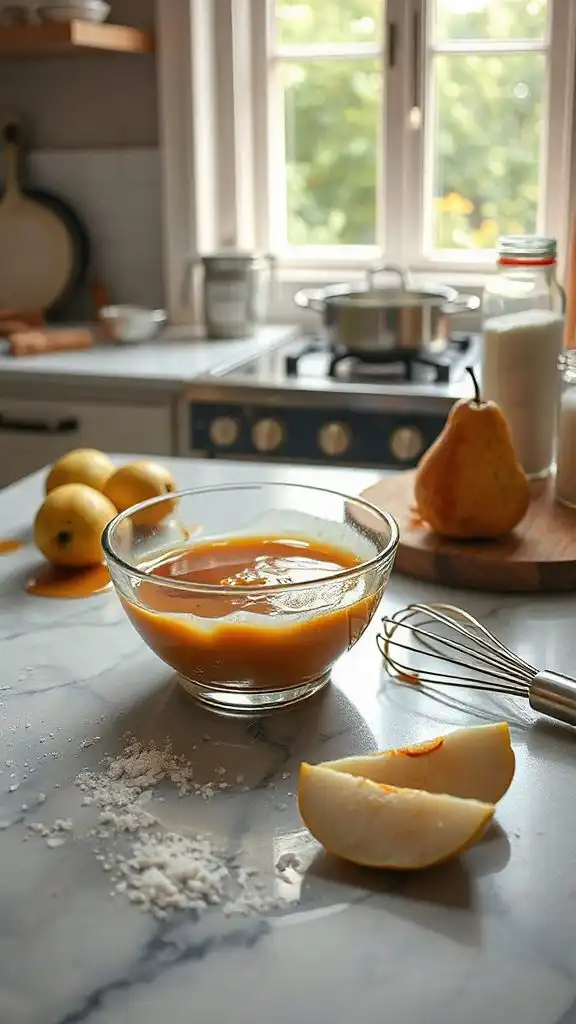 gooey caramel pear pudding