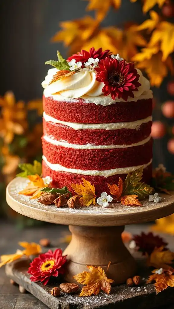 gorgeous autumn floral cake