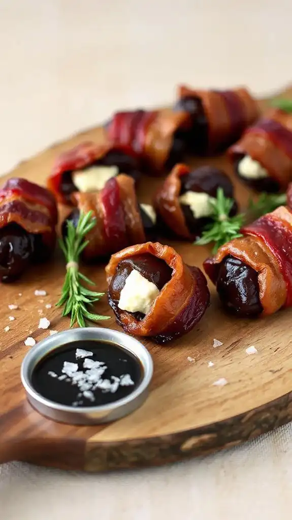 gourmet bacon wrapped date appetizer