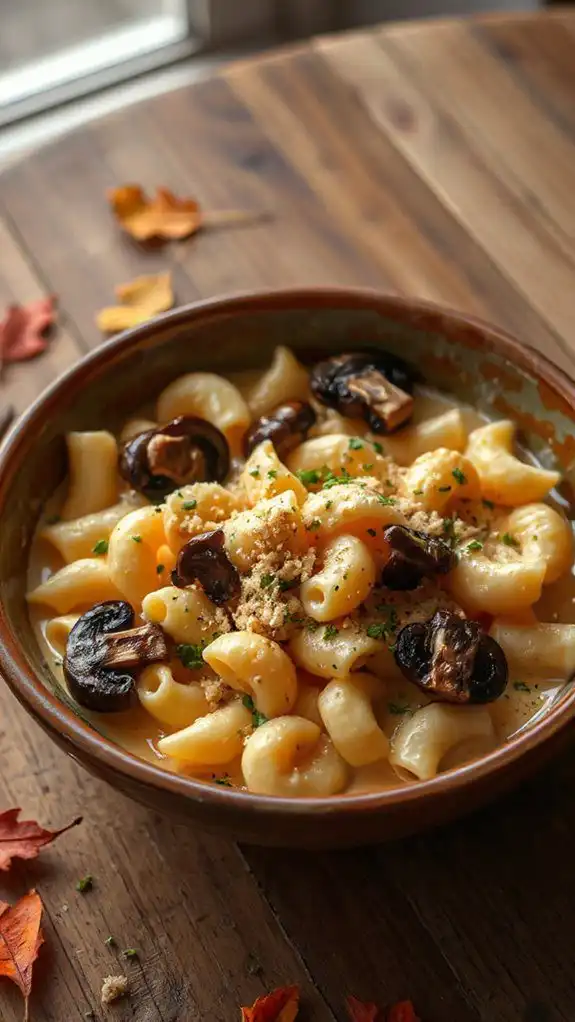 gourmet mushroom mac and cheese