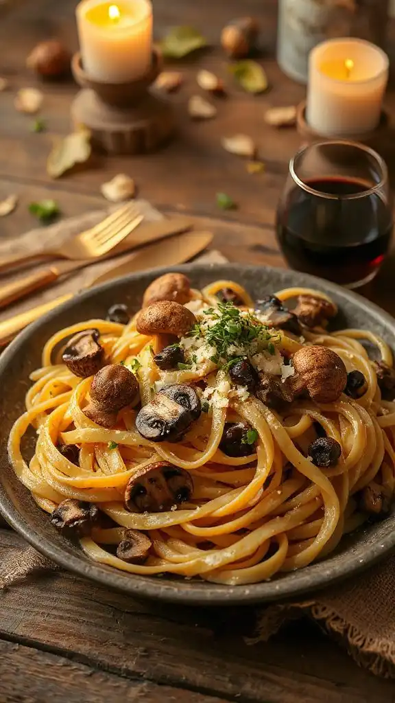 gourmet mushroom pasta dish
