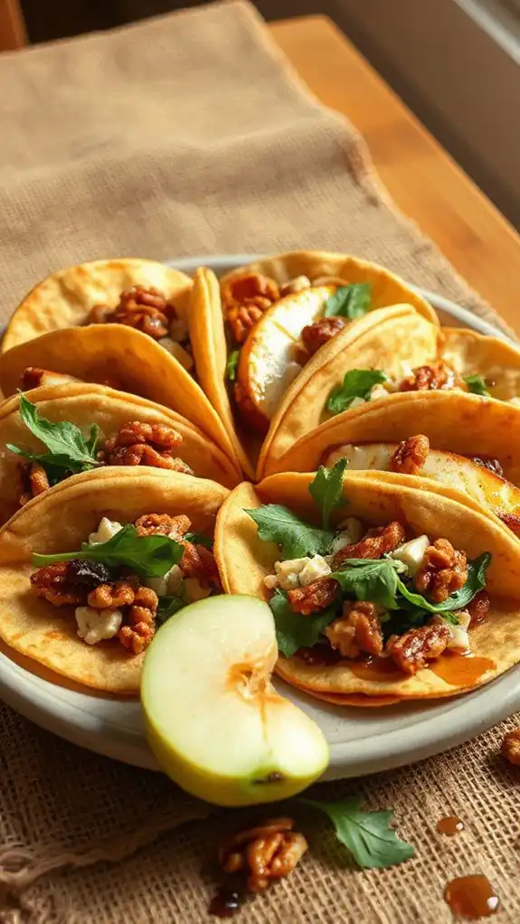 gourmet pear gorgonzola tacos
