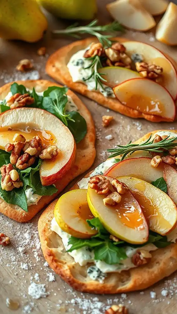 gourmet pizza with pears