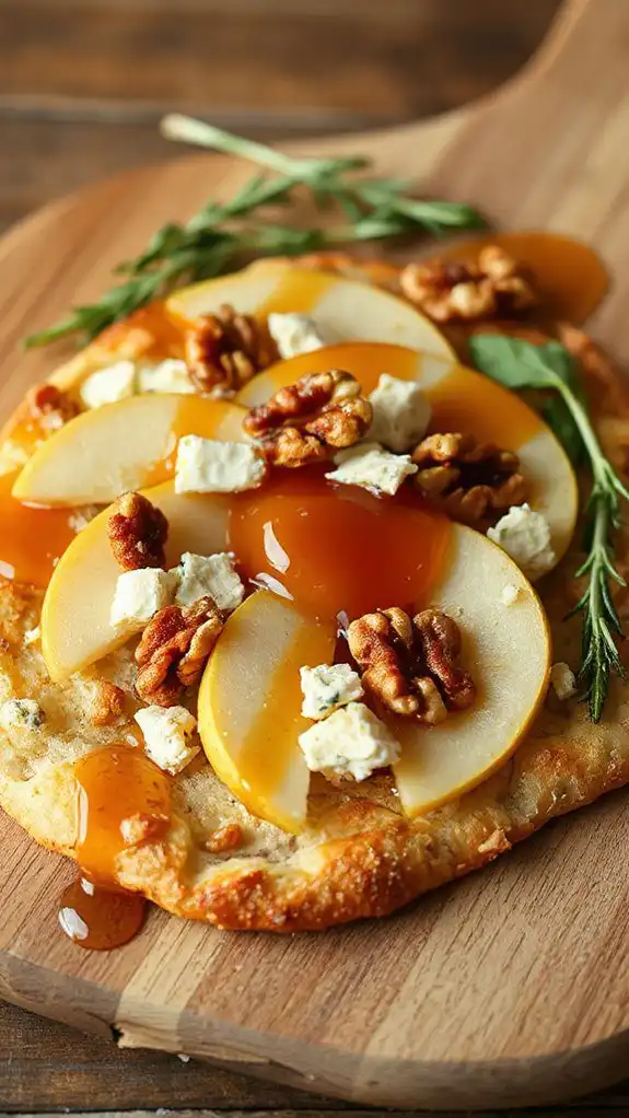 gourmet pizza with pears