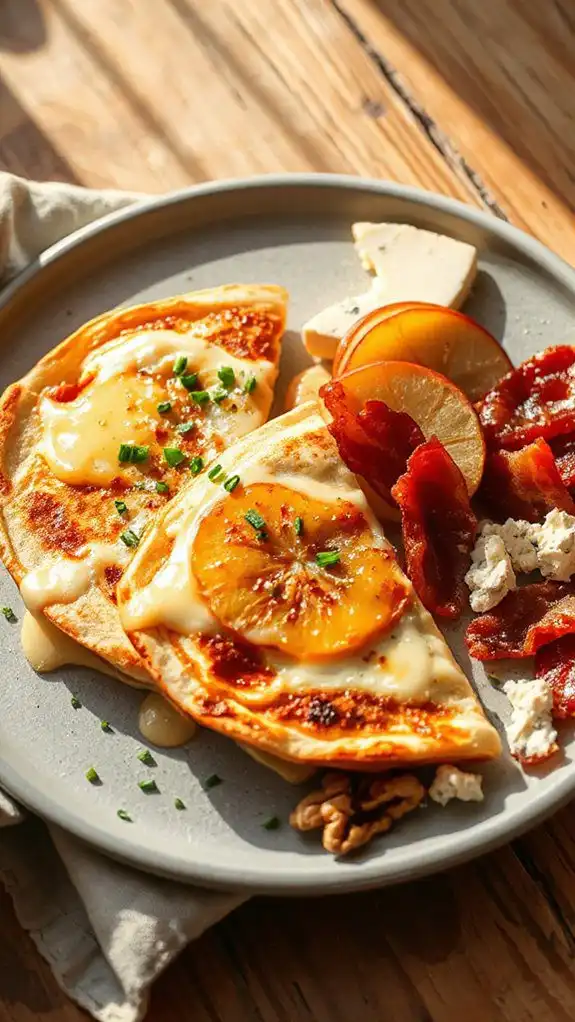 gourmet quesadilla with gorgonzola