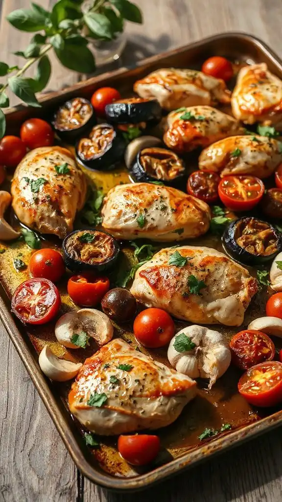 greek chicken sheet pan