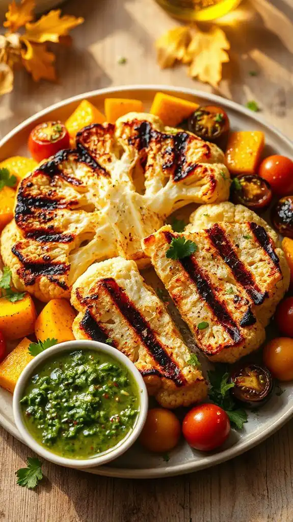 grilled cauliflower with chimichurri