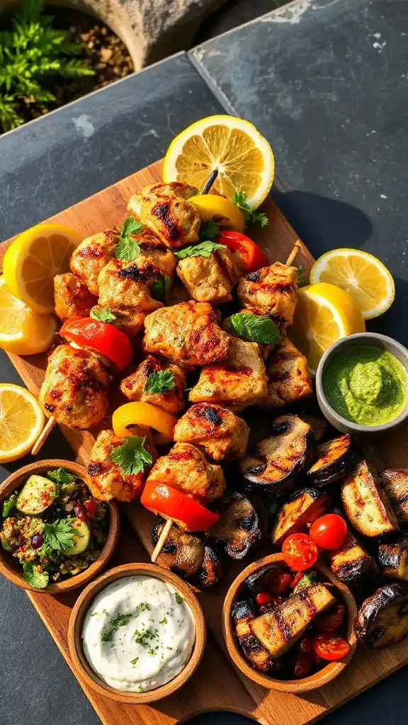 grilled lemon garlic chicken kebabs