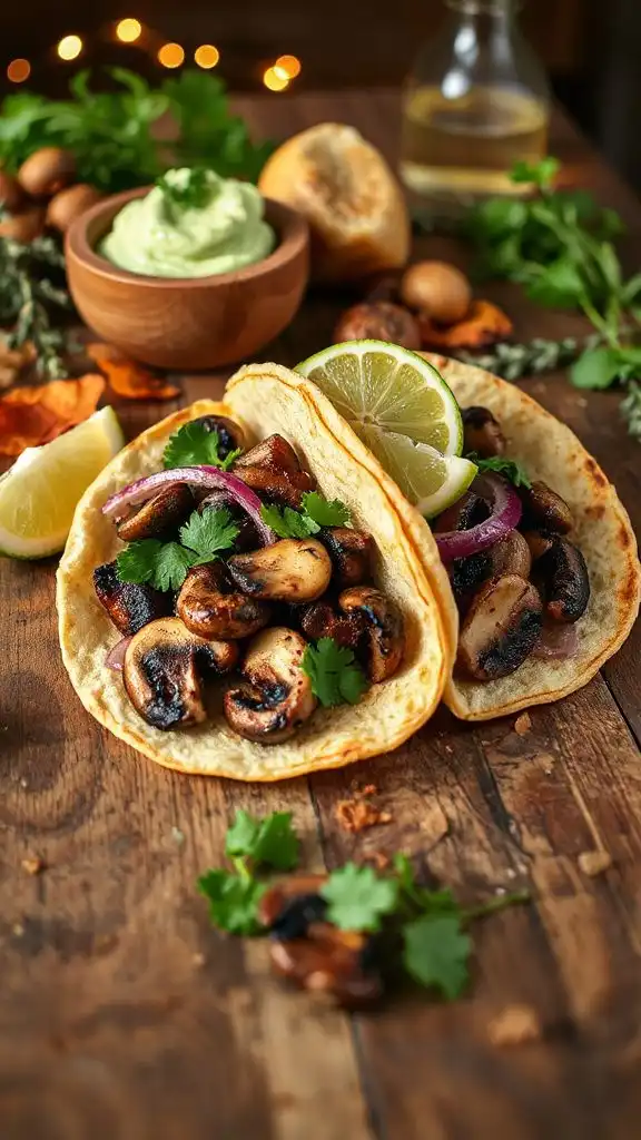 grilled mushroom tacos recipe