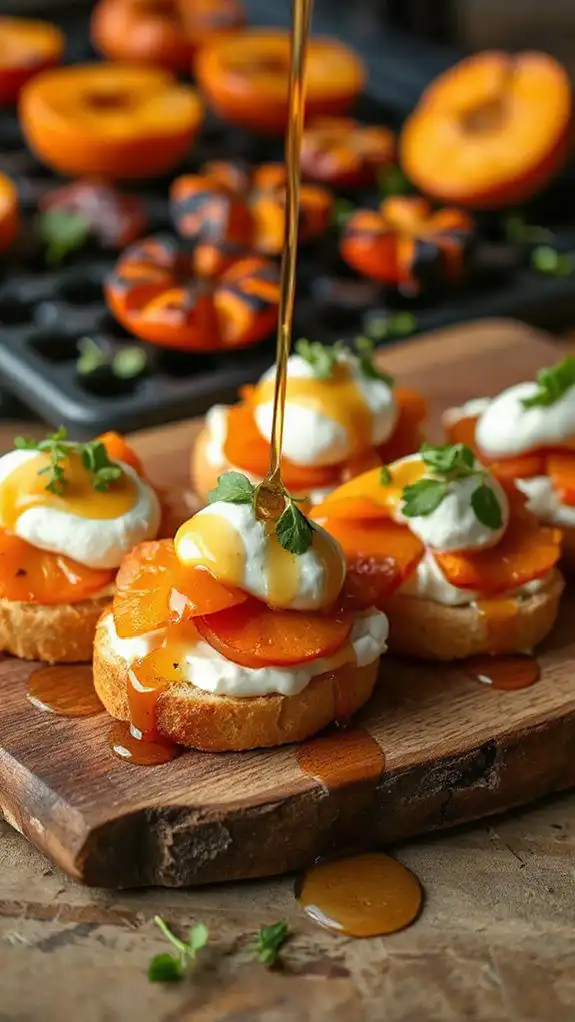 grilled persimmons with honey