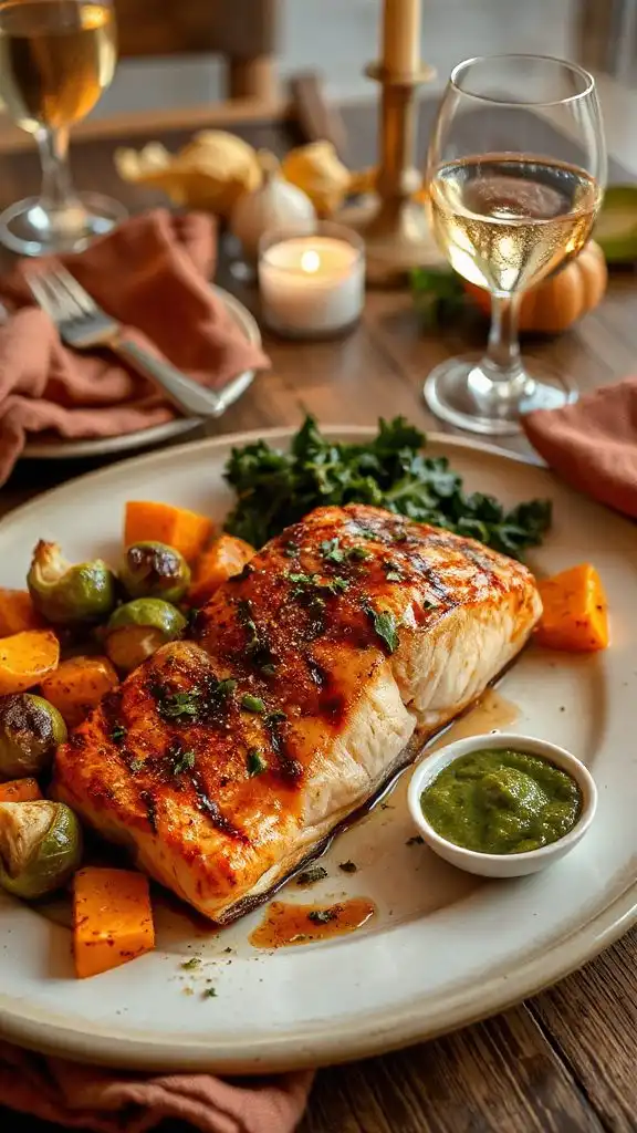 grilled salmon with maple glaze