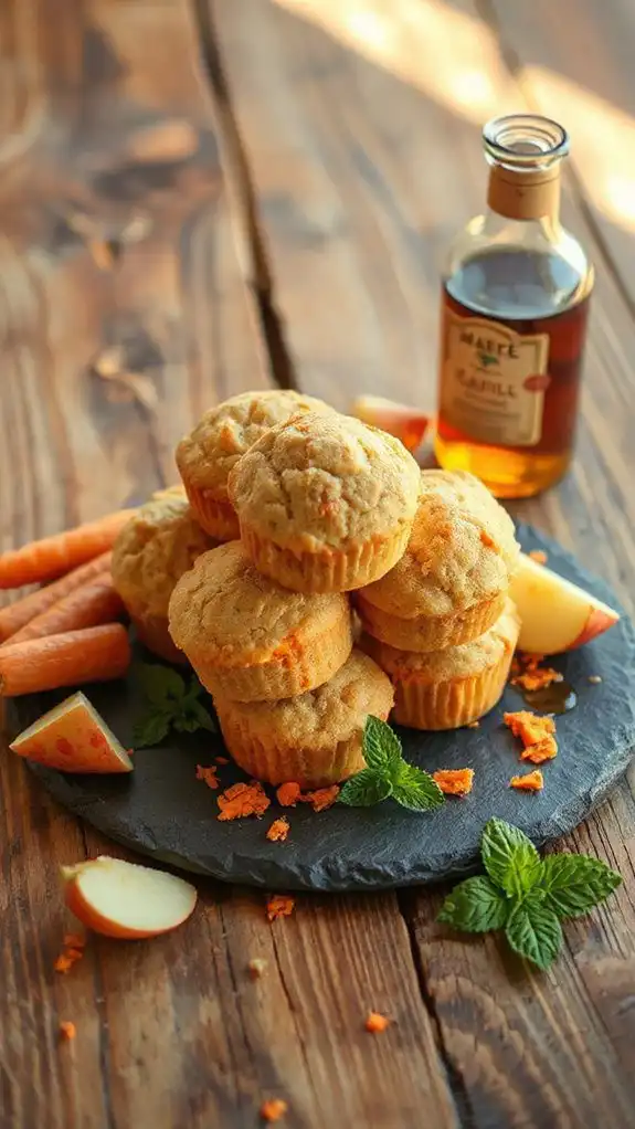 healthy apple carrot muffins