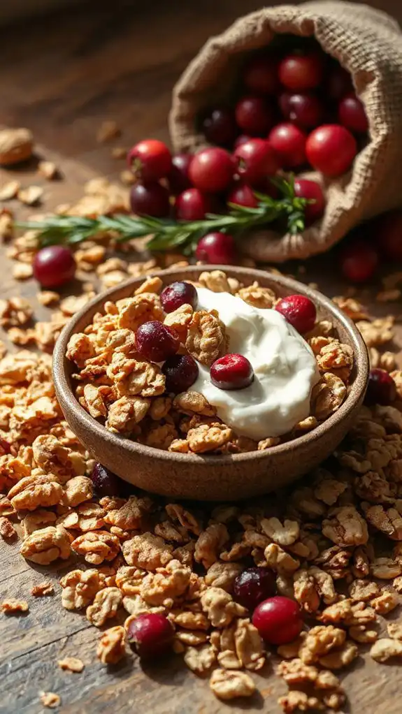 healthy cranberry walnut granola