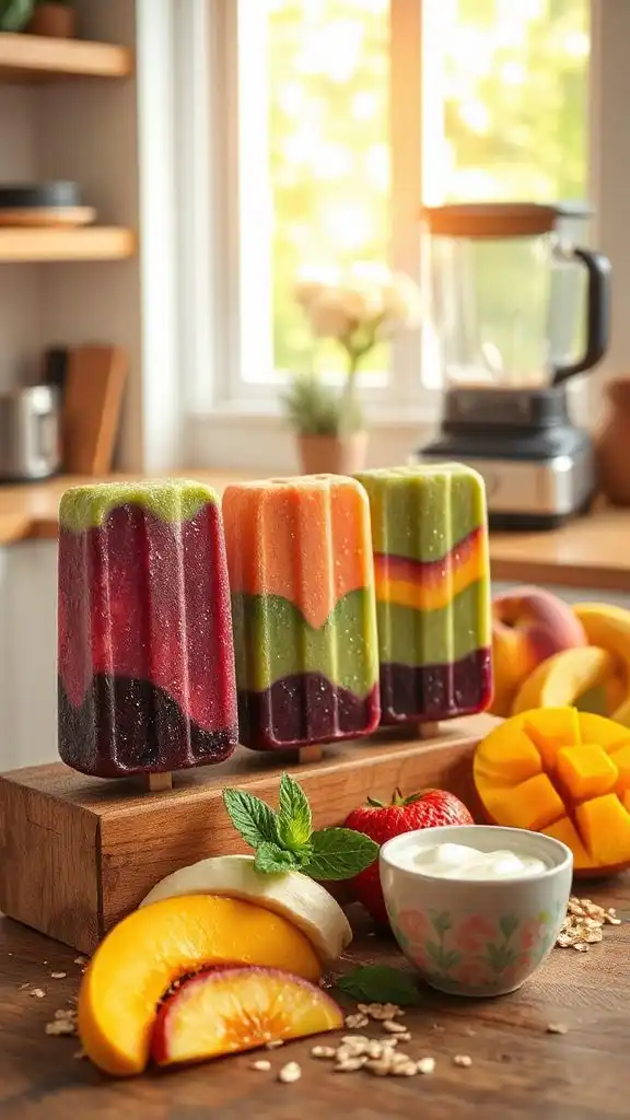 healthy homemade smoothie popsicles