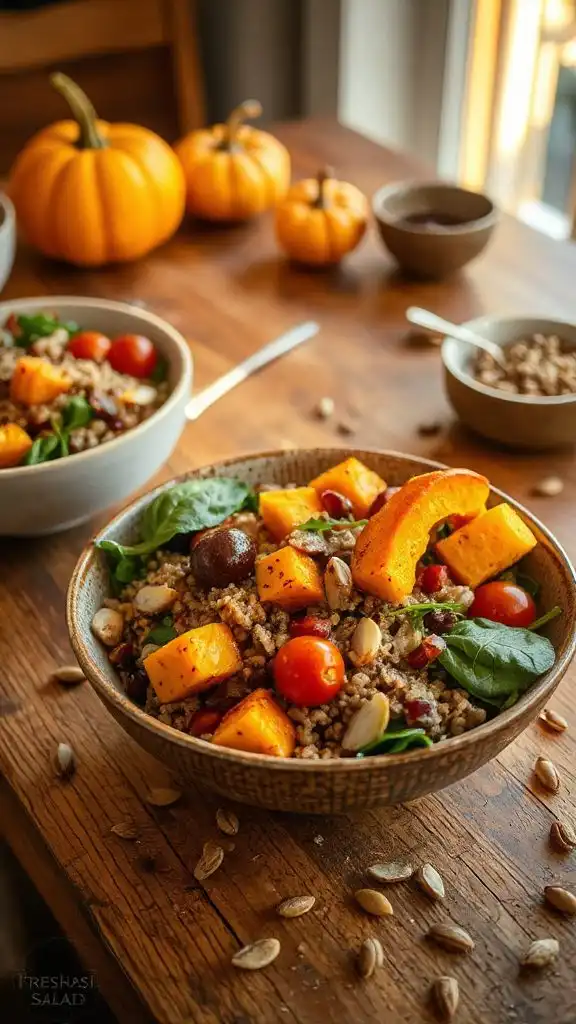 healthy roasted pumpkin salad
