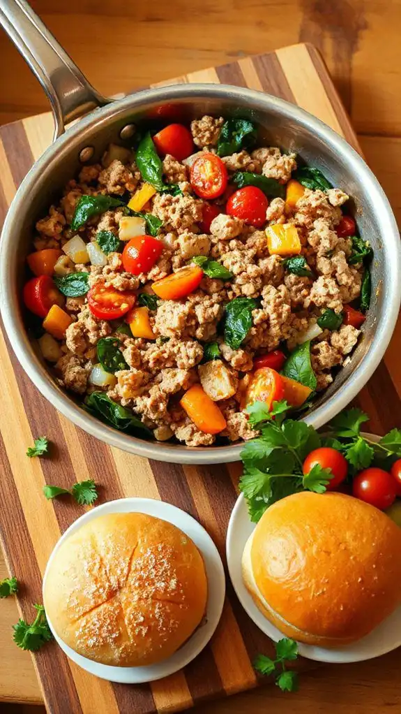 healthy turkey spinach skillet healthy turkey spinach skillet