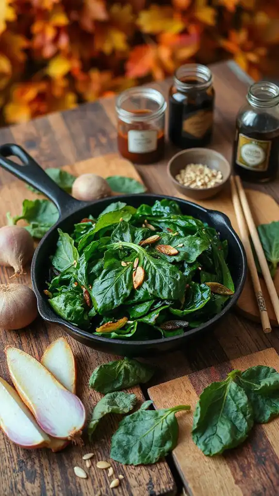 healthy turnip greens stir fry