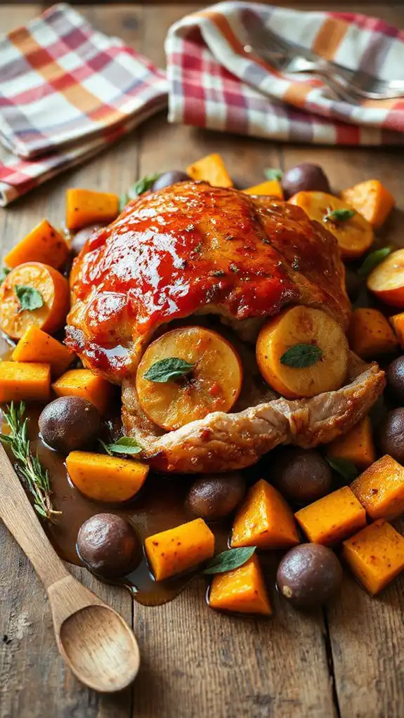 hearty apple sage pork dish