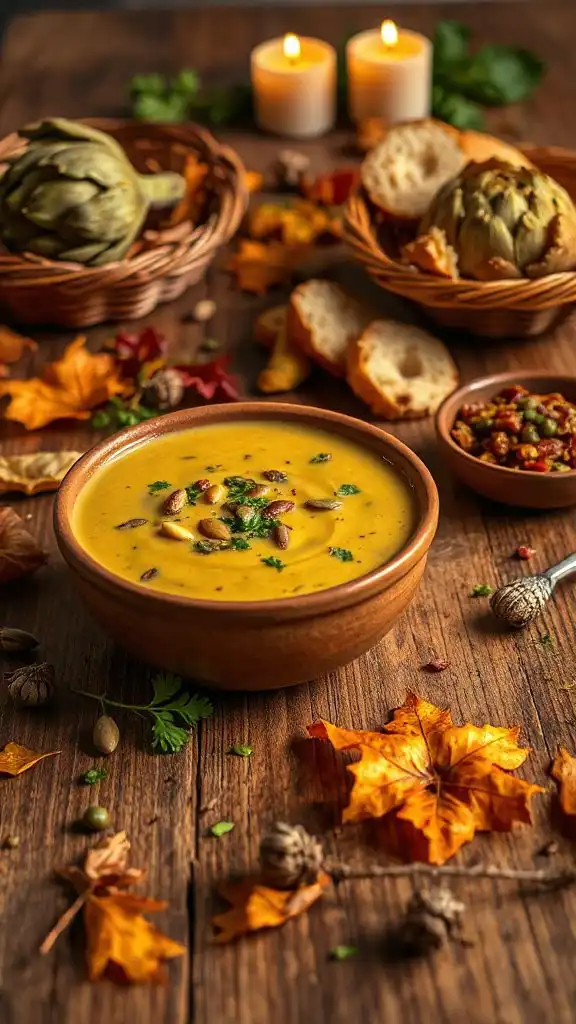 hearty artichoke lentil soup