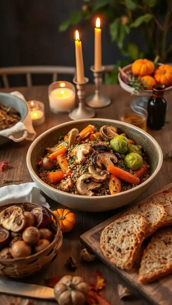 hearty autumn mushroom salad