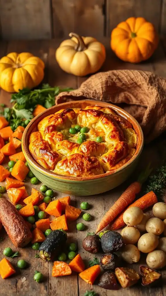 hearty autumn vegetable pie