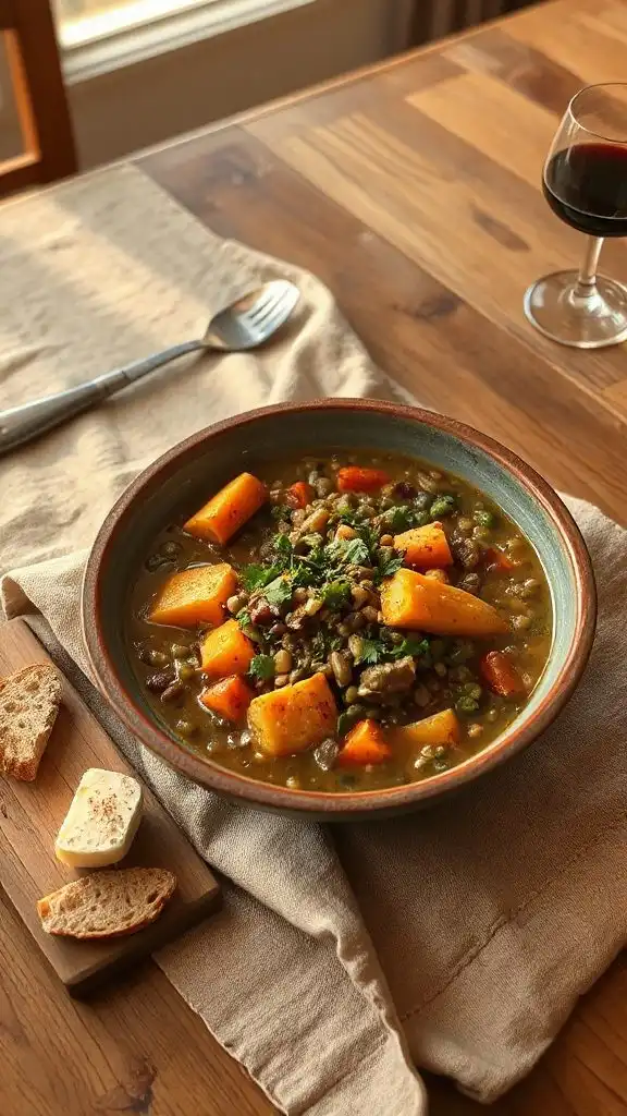 hearty barley lentil stew