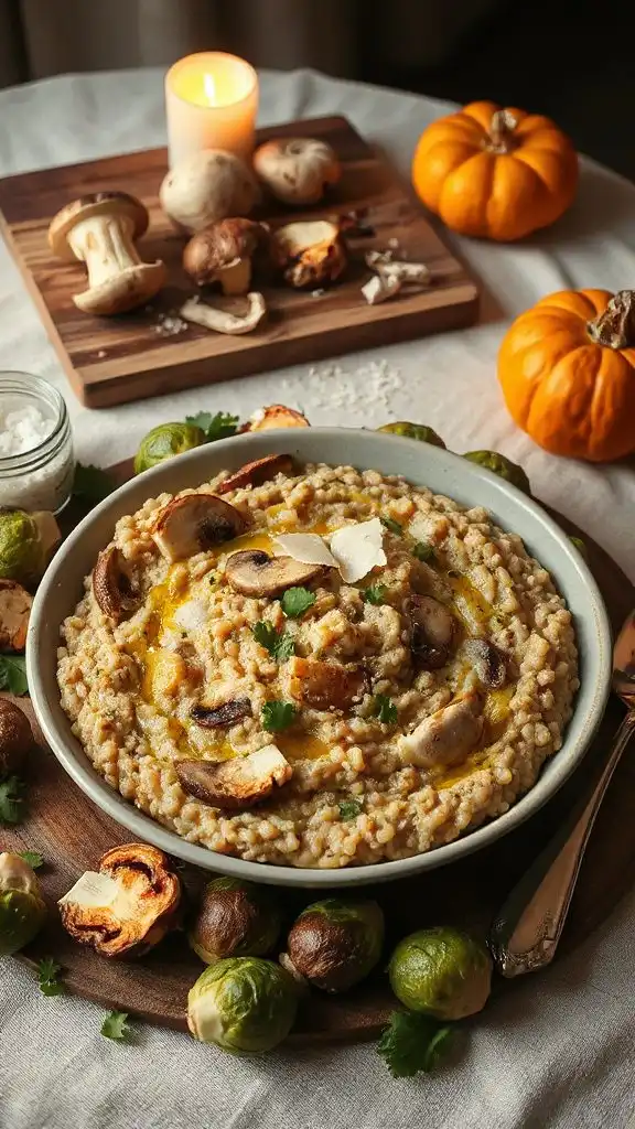 hearty barley mushroom risotto