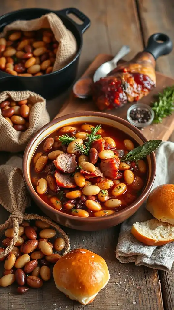 hearty bean and ham cassoulet