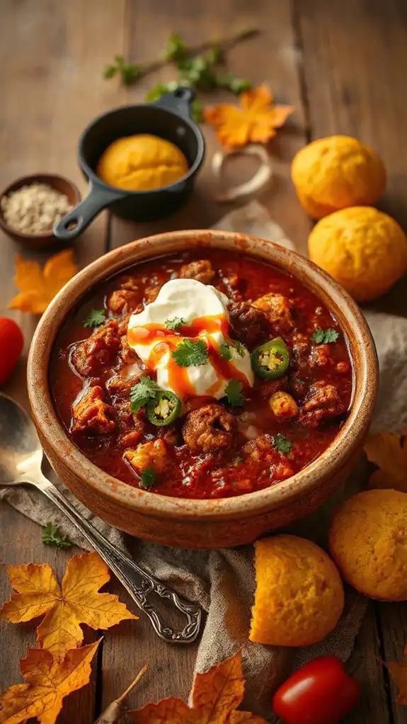 hearty beanless beef chili