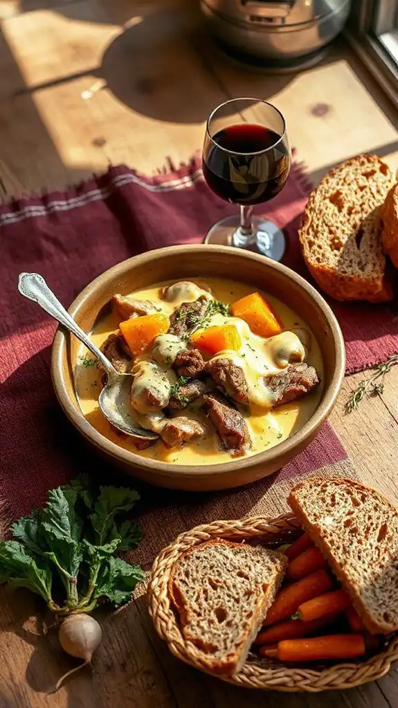 hearty beef and squash stroganoff