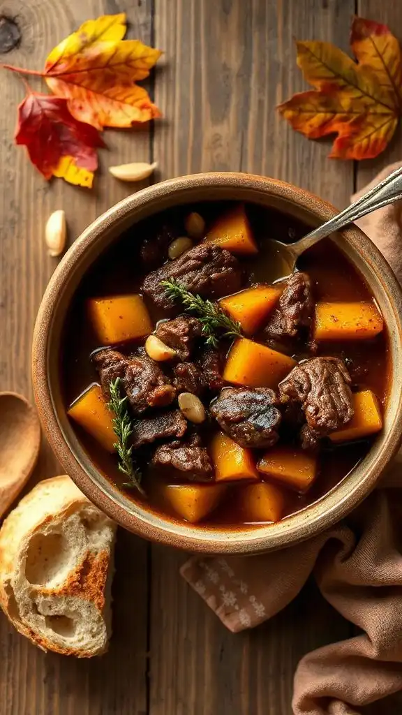 hearty beef butternut squash stew