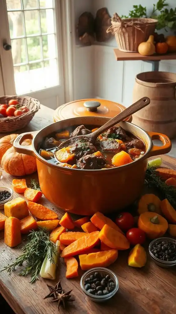 hearty beef butternut squash stew