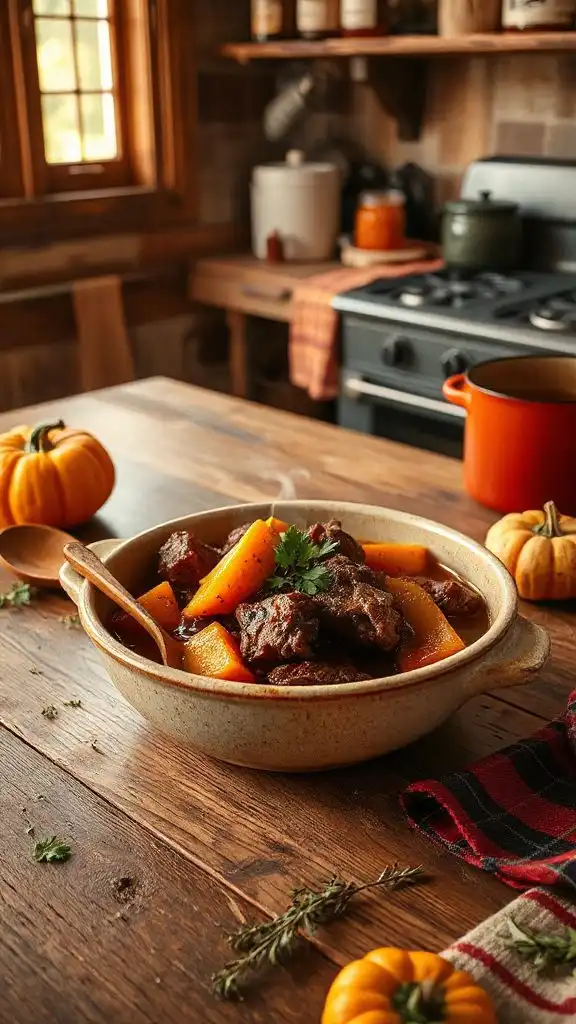 hearty beef butternut squash stew