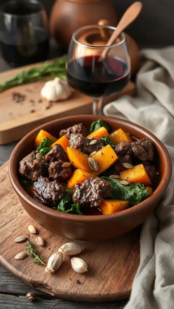 hearty beef butternut stew