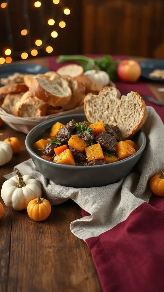 hearty beef butternut stew