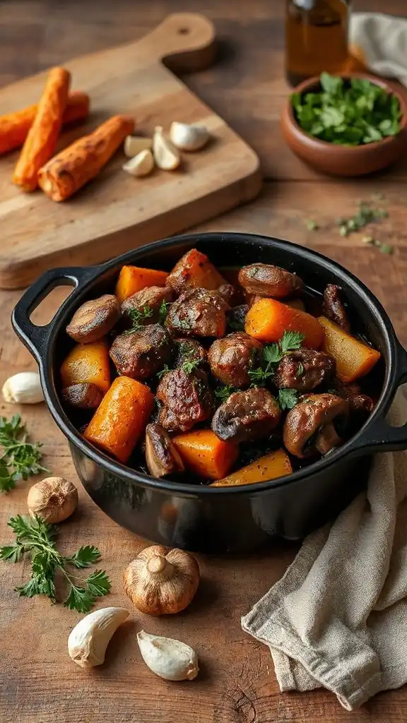 hearty beef mushroom stew