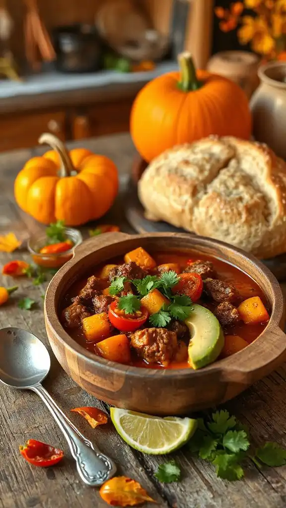 hearty beef pumpkin chili