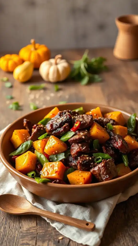hearty beef squash stir fry
