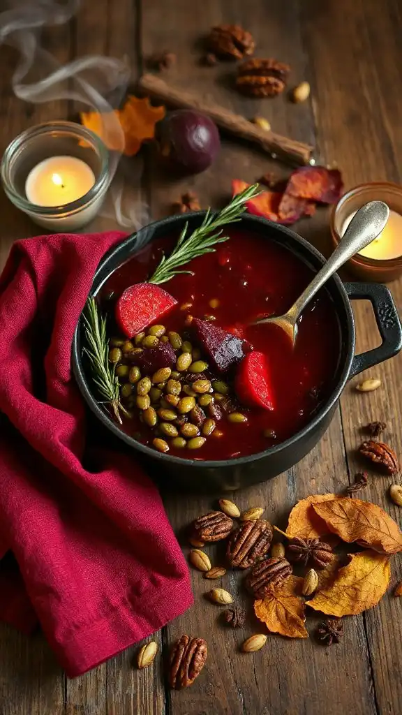 hearty beetroot lentil stew